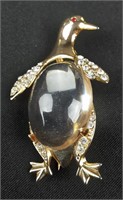 Rare signed Trifari Jelly Belly Penguin Brooch