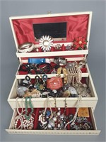 Jewelry Box Bursting with Assorted Jewelry