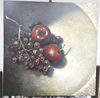Jan Miller Apple and Grapes Acrylic painting