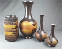 4 Piece Haeger Potter Vases