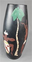 Hand Painted Signed Pottery Vase