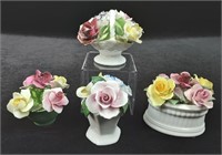 4 pieces Bone China Floral Bouquets