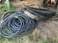 Lot of Poly Blue Line and Irrigation Plastic Pipe