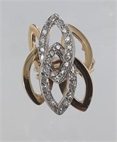 14KT White/Yellow Gold Cocktail Ring