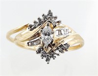14KT Marquise Diamond Yellow Gold Bridal Set