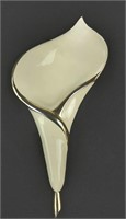 Les Bernard Calla Lily Enamel Brooch