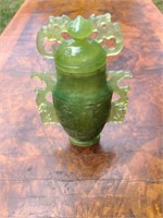 Small Celadon Jade Handled Vessel