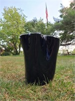 Large Amethyst Glass Fluted Vase - Unsigned