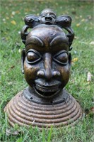 Circa 1900 African Bronze Benin Bust