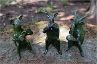 Set of Whimsical Pottery Beast Figurines
