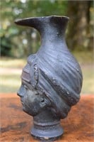 Antique Bronze Roman (?) Head Styled Pitcher