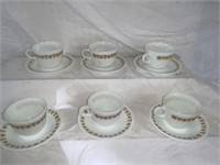 Pyrex Corelle set of 6 Cup & Saucer Butterfly