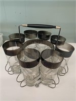 1950’s Carousel Beverage Chrome & Glass Set