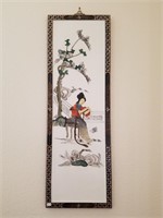 Pair Of White Lacquer Oriental Wall Panels