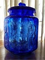 Vintage Cobalt Planters Peanut Jar
