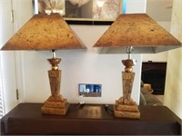 Pair Of Gold Egyptian Style Lamps