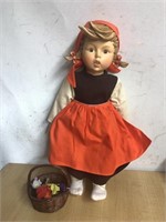 Goebel Mj Hummel on holiday doll porcelain face