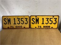 1971 Ohio Matching Car Truck Tags