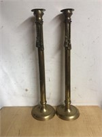 Vintage pair of tasseled brass candlestick