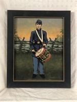 Estate find Civil War Drummer Boy Painting on