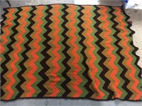 Vintage hand made Afghan blanket . Unique design