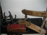 Wagon Seat, Little Wooden Tool Box, Horseshoe