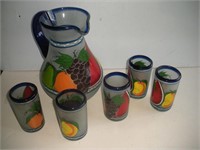 Hand painted Pitcher and Tumbler