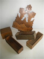 Wooden Cheese Box and Trinkets