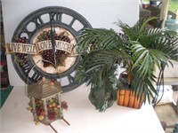 Wine Themed Clock and Decorations