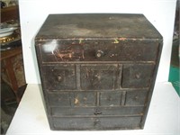 Vintage Wooden Tool Chest, 17x12x19