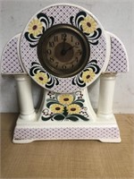 Vintage Art Deco style wind up clock  Ceramic