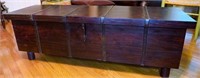 Wood and metal trunk coffee table