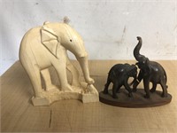 Vintage Bone ? Horn Elephant figures