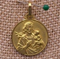 18k religious medallion