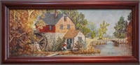 Original oil on board mill painting