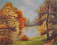 Fall landscape on canvas