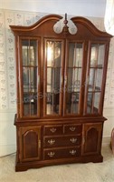 Wood Lighted China Cabinet