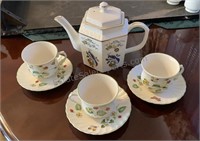 James Kent Tea Set for 3 & Auther Wood Tea Pot