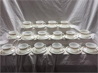 Lot of 16 Corelle gold butterfly cup and saucer