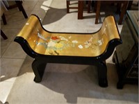 Beautiful Black And Gold Laquered Bed Bench