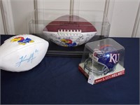 Pair of KU Signed Footballs Team and single + More