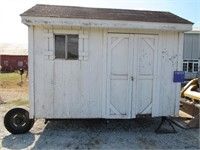 12x8x9 shed w/contents & trailer