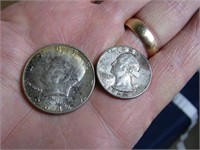 1964 Kennedy Half & Washinton Quarter 90% Silver
