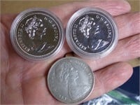 3 1975 & 1966  Canada SILVER Dollars