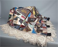 19th Century Antique Handmade "CRAZY" Quilt