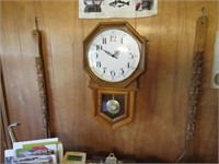 wall clock & wooden fork & spoon