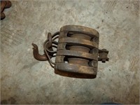 Antique 3 pully section of Block & Tackle