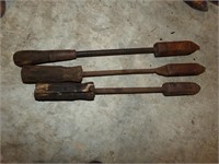 3 Antique Copper ended Soldering Irons