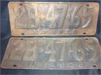 1926 NY License Plate Set