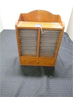 Small Wood Shelf with Plastic Trays